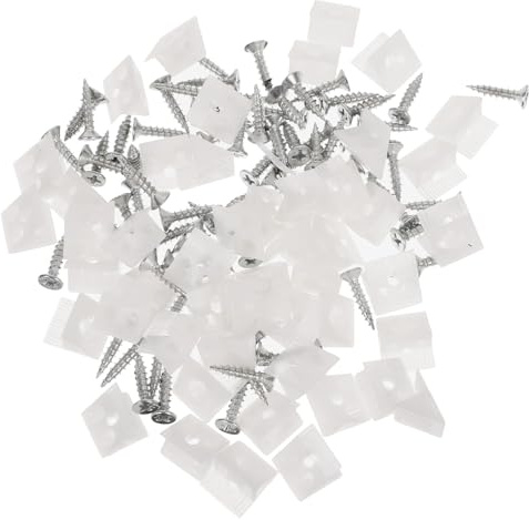 jojofuny 100 piezas Soportes para Reforzados Cuñas Resistentes para Muebles y Armarios con Tornillos Autoperforantes para Evitar Hundimientos y Estabilizar Estantes Dormitorios y