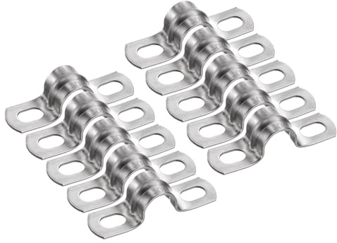 QUARKZMAN 10 Stück 1/2 Zoll 12mm Kabelhalter M12 U-Rohrschelle Edelstahl Starre Rohrschelle U-Förmige Halterung Mit Zwei Löchern Für Rohr Schlauch Draht Kabel Befestigung Verstärkt
