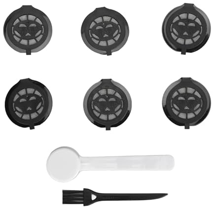 Fdit Capsules Filtrantes à café Capsules Rechargeables Dosettes Cuillère Brosse pour Nescafé Compatible avec L'environnement Bière Plastique Personnalisable Facile à Nettoyer 6 Pièces
