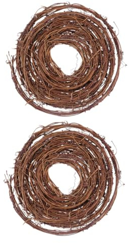 DIYEAH Lot de 2 Guirlandes de Branches de Vigne Naturelles 46 M Rotin Artisanal Tissé à la Main pour Décoration Noël Bricolage Couronne DIY Décoration Intérieure et Extérieure