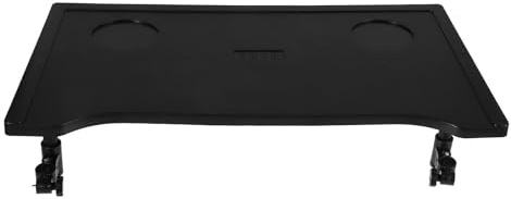 HAPINARY Plateau Amovible pour Fauteuil Roulant avec Porte-Gobelet Table Pliante Légère en Plastique Noir Surface Stable et Pratique pour Repas Adapté aux Adultes et Seniors Usage