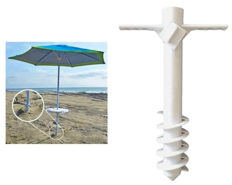 PAMINGONO Fünfpoliger Strand Schirmanker Sandgreifer aus Leichtem Kunststoff Kompakter Sonnenschirmhalter für Lockeren Sand Garten und Camping