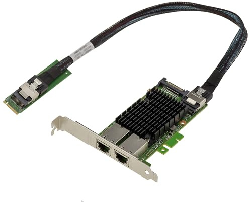 KALEA-INFORMATIQUE Carte Contrôleur Réseau M.2 RJ45 2 Ports 10G LAN 10 Gigabit Ethernet pour Port M2 de Type PCIe, Clé M ou B+M avec Chipset Intel X550 | Carte réseau M.2 PCIe M/B+M Key équipée de deux ports RJ45 10 Gigabit Ethernet avec chipset Intel X550.