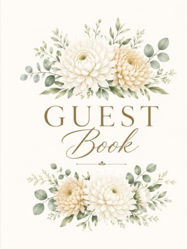 Chrysanthemum guest book hardcover blank lined
