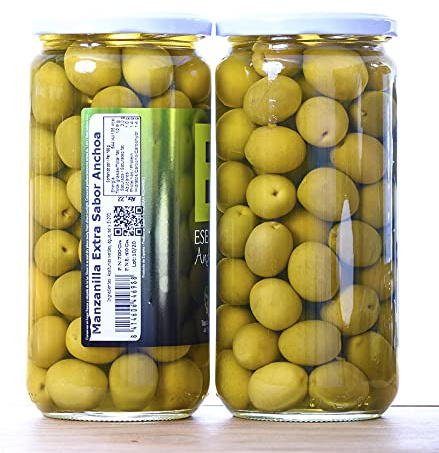 Aceitunas Manzanilla Extra con hueso - Esencia Andalusí Gourmet 700Gr (6 Unidades)