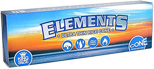 Elements 2 x ultradünne, vorgerollte Kegel, King-Size-Größe, 40 Stück pro Packung (1 Packung)