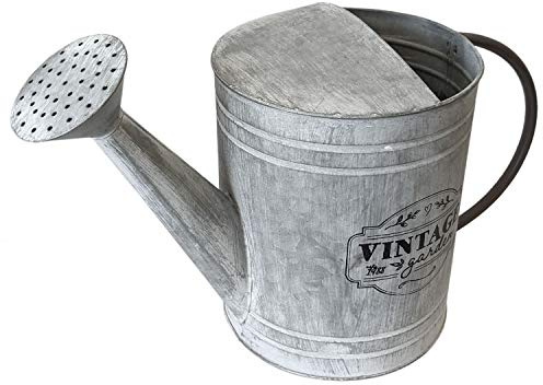 Deko Gießkanne Vintage Garden 40x19xH26cm Zink Grau - Nostalgie Kanne Dekokanne Blumenkanne Wasserkanne