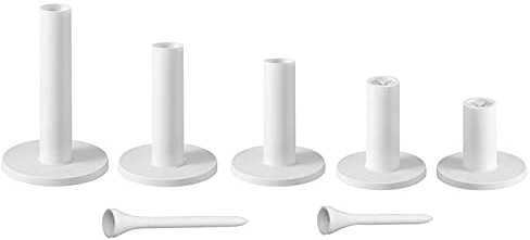 BettGolf 5 Pcs Golf Rubber Tees and 2 Pcs Plastic tees for in Different Sizes for Golf Practice Mat (White)