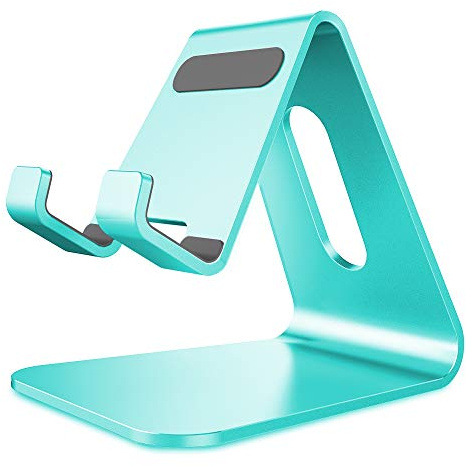 Lucrave Supporto per cellulare, culla, supporto, supporto da tavolo in alluminio, compatibile con interruttore, tutti gli smartphone, iPhone 12 Mini, 12 Pro Max 11 Pro Xs Max Xr X Se-Verde menta
