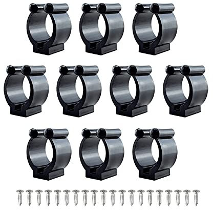 Adjustable Hose Clamp 10X Nylon Portable Fishing Rod Clips Plastic Club Positioning Clamps Holder Accessories Wall Mounted Organizer Fishing Rod Rack Hose Pipe Clamp (Size : 17mm)