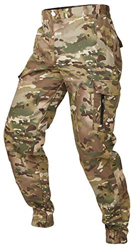 CARWORNIC Pantaloni tattici da uomo mimetici impermeabili leggeri Ripstop Outdoor Trekking Tapered Cargo Pantaloni, CP, W32