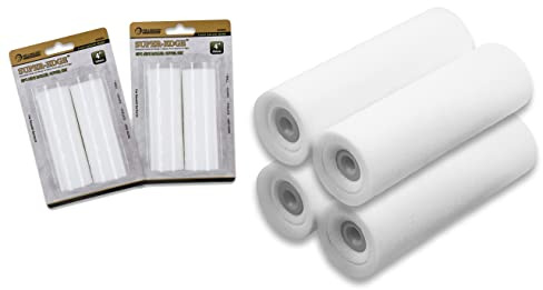 ROLLINGDOG 4 (100mm) Small Paint Roller Covers,4PCS Roller Sleeves | Mini Foam,High Density Gloss Concave,4 Inch,for Painting on Smooth Surfaces