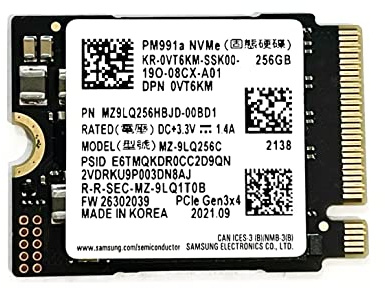 Oemgenuine OEM Samsung 256GB M.2 PCI-e NVME Internal Solid State Drive 30mm 2230 Form Factor