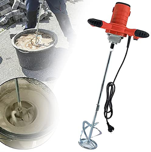 XYEJL 2100w Taladro Mezclador Pintura Cemento,Batidor Mortero,Mezcladora Eléctrica Cemento,Mezclador Mortero,6 Velocidades Ajustables para La Construcción/Industria,Red-220V