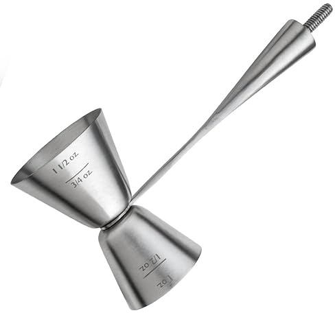 Rockler Double Jigger Turning Kit - Stainless Steel Cocktail Jigger with 4 Measuring Sizes (½, ¾, 1 & 1½ oz) - Premium Bar Tool for Bartenders, Bar Accessories, and Drink Mixing Supplies