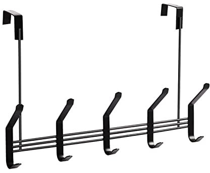 Hakenleiste Haken for Aufhängen an der Tür, Kleiderständer, Aufhänger an der Tür, Mehrzweckhaken for Küche, Hut, Taschen, Halter, Wand, Handtuchregal for Badezimmer kleiderhaken ( Color : Schwarz )