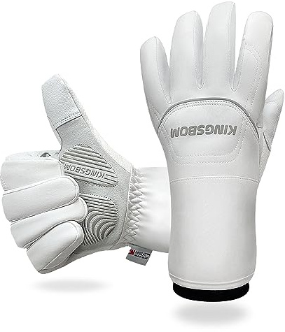 KINGSBOM -40°F Wasserdicht & Winddicht Handschuhe – 3M Thinsulate Winter Touch Screen Warme Handschuhe – zum Radfahren, Reiten, Laufen, für Outdoor-Sport – für Frauen und Männer - Weiß(XL)