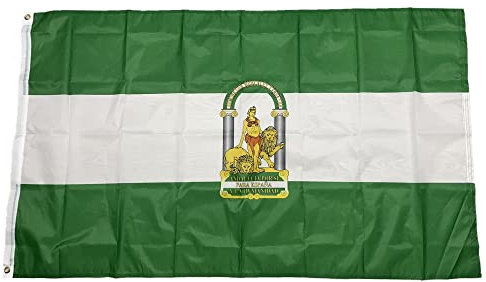 Stormflag Bandera de Andalucía Andalucía 90x150cm Bandera Andalucia 3x5ft poliéster 90g, 2 ojales de metal costura doble con ojal