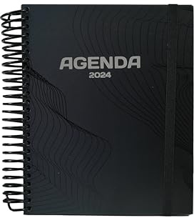 Agenda Escolar Página por Día | Ideal para Profesores y Alumnos | Color Negro | Medidas 2 x 18 x 21,5 cm - Sweet Color