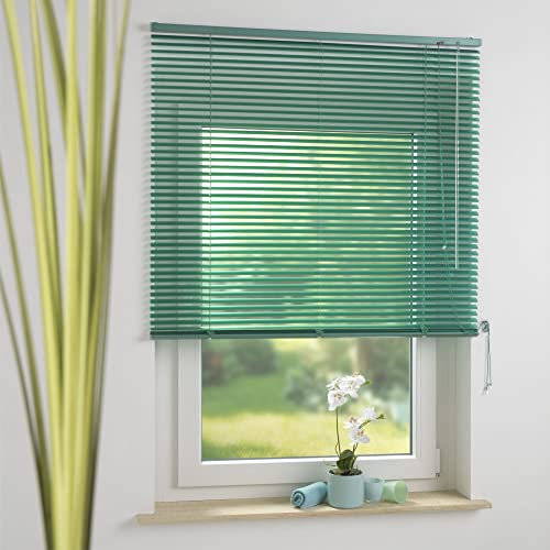 Aluminium-Jalousie, Wand -und Deckenmontage, Breite: 120 cm/Länge: 160 cm, Farbe: Mint