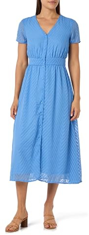 Vila Damen Vimichelle S/S V-Neck Midi Dress/Ka Midikleid