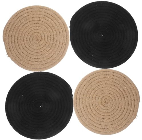 MUCKLILY 4piezas Esteras para Estufas Eléctricas Posavasos Redondos Tejidos Manteles Individuales De Algodón Tapete para Ollas Protección para Cocina