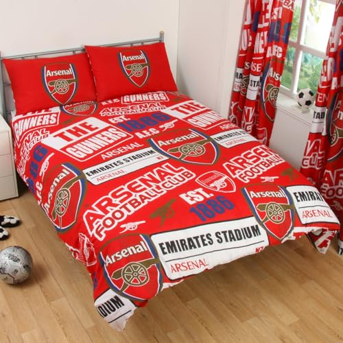 FOCO - Arsenal FC Football Duvet Cover and Matching Pillowcase Set
