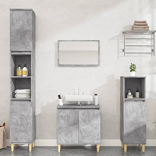 Badezimmer Set möbel,waschbeckenunterschrank mit waschbecken,3-TLG. Badmöbel-Set Betongrau HolzwerkstoffIdeal für Bäder, wo sie gebraucht Wird