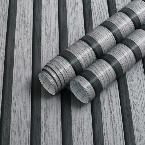 Timeet Selbstklebende Tapete Holzoptik Grau Vintage 44x300cm Holz Möbelfolie Selbstklebend Wasserdicht Vinyl Klebetapete Selbstklebend Wand Folie für Wohnzimmer Schlafzimmer Küche Wand Möbel