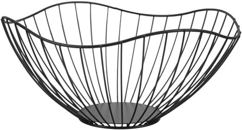 MAGICLULU Cesta De Almacenamiento De Frutas De Metal Negro Cesta De Mesa Hogar Pequeña Para Encimera De Cocina