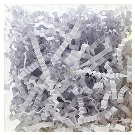 Erba pasquale Riciclabile Carta Sminuzzata Accattivante DIY Confetti Antiurto Riempimento Imballaggio Fornitura per Scuola Classroom bianco