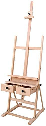 Caballete de artista, caballete de exhibición con trípode, caballete de exhibición de carteles, caballetes, caballete de pintura, soporte de pintura de madera con dos cajones de almacenamiento, mesa d
