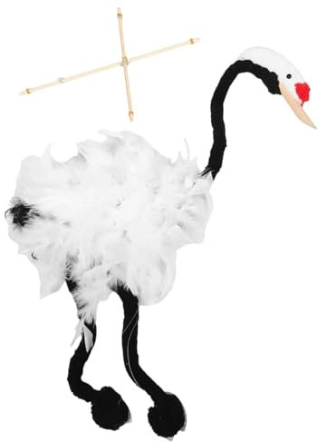 Crane Marionette Puppet, weiche Kran handgefertigtes Pull Strings Puppet - hölzerne gefüllte Plüschpuppen, interaktive Bildungsspielzeug für kreatives Spielen und Lernen
