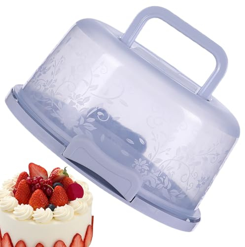 Qkbuza Contenitore per torte – Contenitore per torte | Cupola trasparente riutilizzabile ermetico con manico per panetteria festa di nozze servire