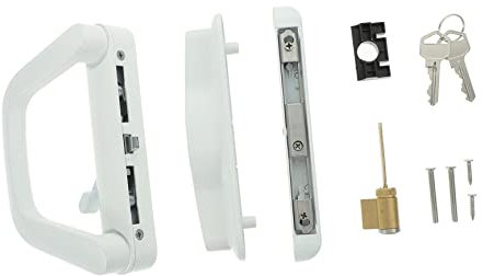 Uonlytech Verrou Porte Coulissante Poignée De Porte-fenêtre Serrure De Porte Coulissante Réversible