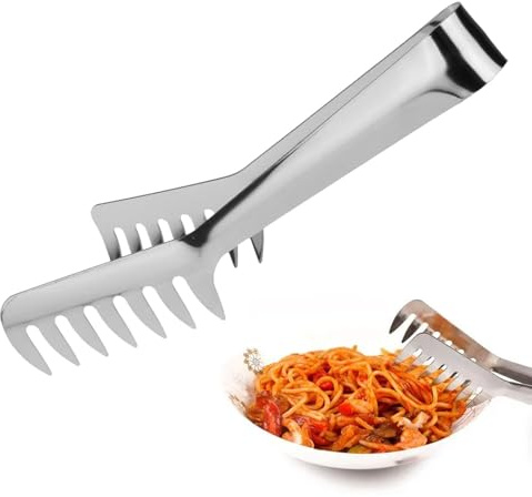 Pasta serveringstång – värmebeständiga spagetti-tänger rostfritt stål | Halkfria paastatänger i rostfritt stål | nudlar passta-klämma | köksredskap för matlagning och bufféservering