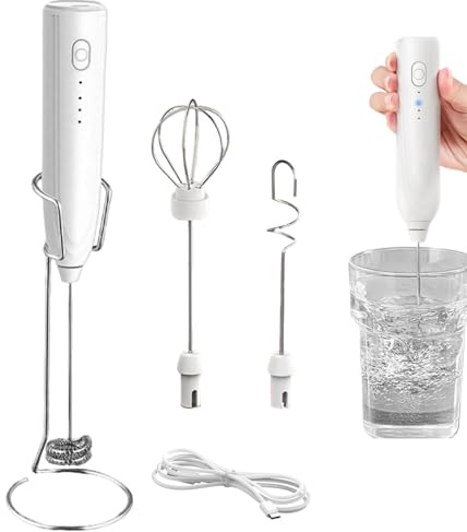 Latte - agitatore elettrico a mano per latte con 3 velocità regolabili, schiuma liscia, piccola schiuma per bevande proteiche, cioccolata calda, tè, cappuccino, principianti