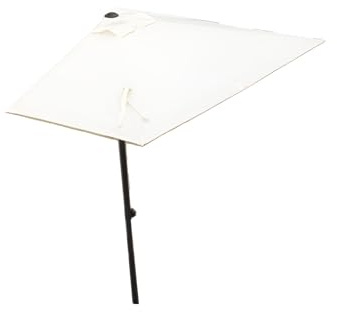 Sombrilla de jardín de 250 cm con manivela, protección UV, semirectangular, para exteriores, diseño resistente de 5 láminas para patio, porche o pared, parasol perfecto para relajarse al aire libre
