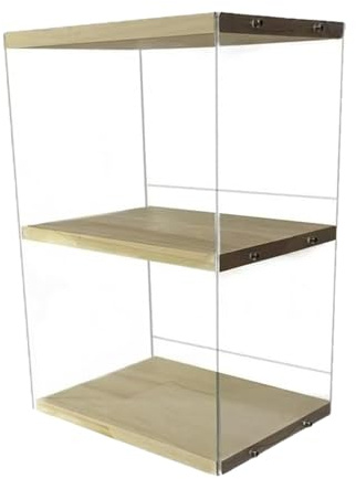 DimyFew Support de Rangement de Table pour Disques Vinyles, Présentoir D'albums en Bois et Acrylique
