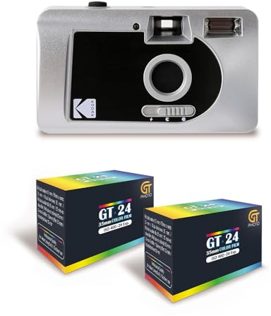 KODAK Motorized S88 - Appareil Photo Argentique Motorisé, Enroulement Automatique, Compact - Noir/Gris + 2 Pellicules Compatible 35mm Couleur 24 Expositions