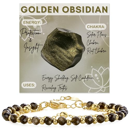 Farfume Goldener Obsidian Kristallarmband Perlenarmbänder für Frauen 4 mm Natursteinperlen Edelstein Handgefertigter Schmuck Valentinstag Geschenke