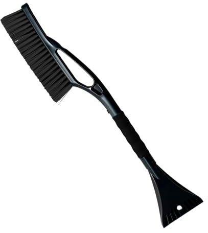 Eoixuqba Rascador de hielo para coche, raspador de hielo y cepillo de nieve para parabrisas de coche, pala para lavado de vidrios de vehículos, scooters, SUV, camión, sedán, puerta, garaje, día nevado