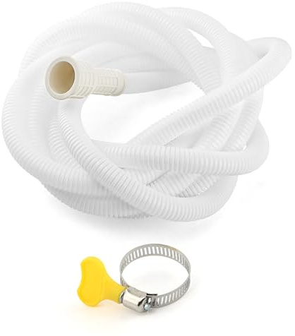 16.41Ft Air Conditioner Drain Hose, Universal Drain Connector with Cuttable Rubber Adapter & Connect Clamp Flexible Drainage Pipe for Most Dehumidifier and Air Conditioner(5m/16.41ft)