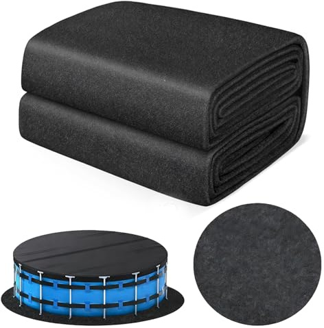Tapis de piscine d'extérieur épais 200 g/m² - Rond 305 - Design sans couture - Protection anti-crevaison - Découpable - Pour piscine - Tapis de protection gonflable (305 cm)