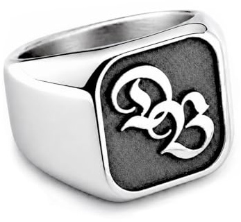 Generisch Siegelring aus Edelstahl mit Wunschgravur Monogramm für Herren