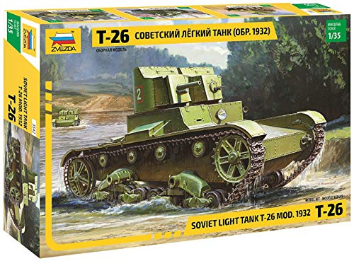 Zvezda 500783542-1:35 T-26 mod'32 Light Sov.Infantry Tank - Plastikbausatz - Modellbausatz - Zusammenbauen - Bausatz - für Einsteiger - detailliert