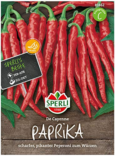 Sperli Premium Paprika Samen De Cayenne ; scharfer, süßer, pikantes Peperoni Saatgut ; Peperoni Samen