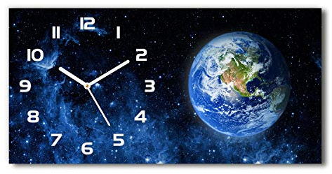 Tulup Horloge en Verre 60x30cm Silencieuse sur Pied Salon Design La Mur Impression Verre Sécurité Blanc - Globe