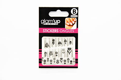 Glam'Up Paris - Stickers pour Nail Art - Autocollants pour Décoration Ongles - Nail Art Design Manucure - Facile à Utiliser - N°30-225 - Attrape Rêve