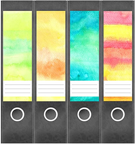 Etiketten für Ordner | Deko 30 Muster Mix | 4 breite Aufkleber für Ordnerrücken | Selbstklebende Design Ordneretiketten Rückenschilder